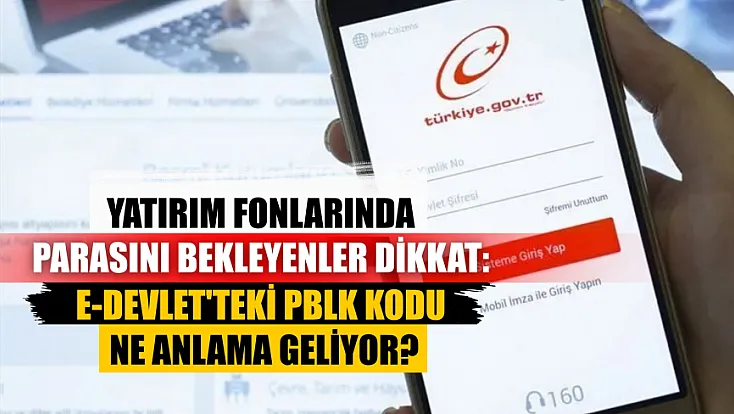 Yatırım fonlarında parasını bekleyenler dikkat: E-Devlet'teki PBLK kodu ne anlama geliyor?