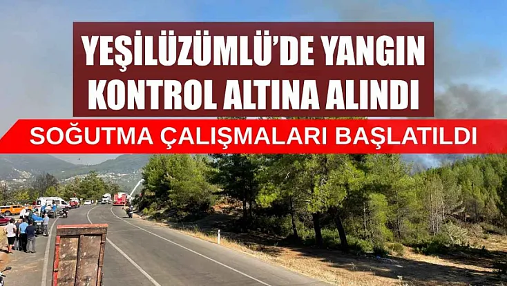 Yeşilüzümlü'de yangın kontrol altına alındı, soğutma çalışmaları başlatıldı