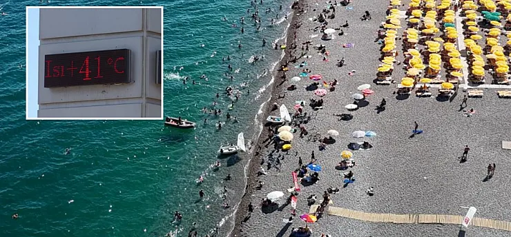 Antalya'da termometreler 41 dereceyi gösterdi, hissedilen sıcaklık bunalttı