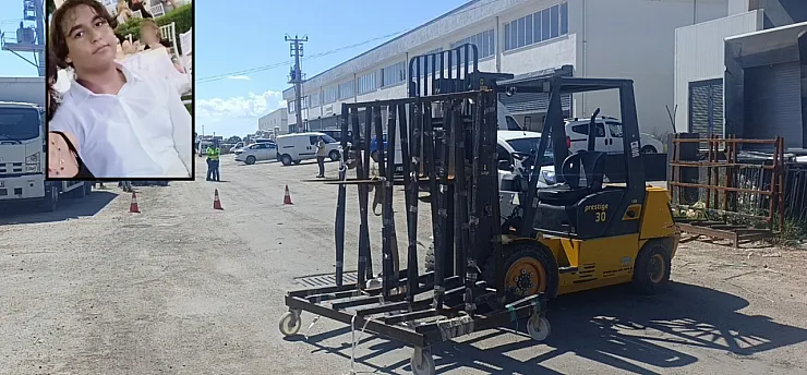 Forkliftin vinç demirine başını çarpan motosiklet sürücüsü kaldırıldığı hastanede öldü
