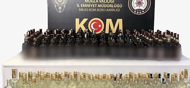 Milas'ta araçtan 144,7 litre kaçak içki çıktı