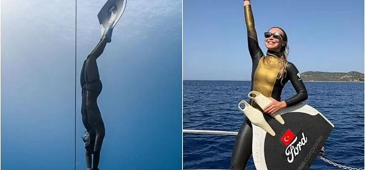 Milli sporcu Şahika Ercümen, 68 metrelik dalışıyla Türkiye şampiyonu oldu