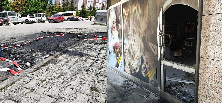 Pompalı tüfekle dehşet saçan şahıs sevgilisi olduğu iddia edilen kadının hem dükkanını hem aracını yaktı