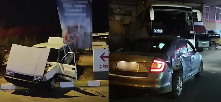 Yasak olmasına rağmen 'U' dönüşü yapmak isteyen alkollü sürücü kaza yaptı