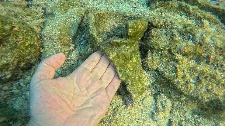 Muğla'da çocuğun dalışta fark ettiği kalıntılar antik izlere işaret etti