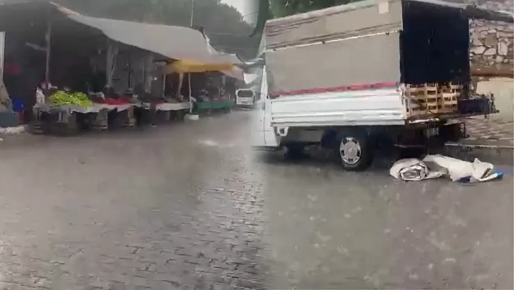Yatağan'da sağanak yağış etkili oldu