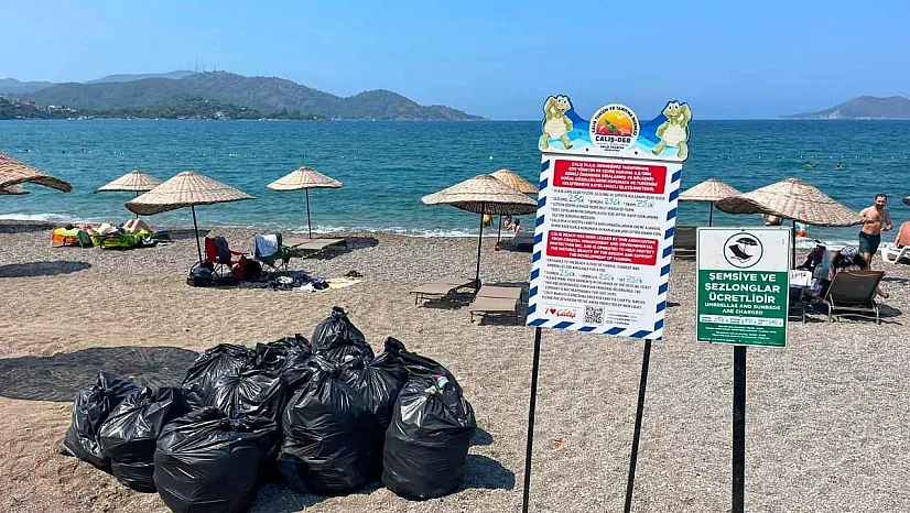 Fethiye Çalış Plajı'nda bir günde toplanan çöp duyarsızlığı gözler önüne serdi