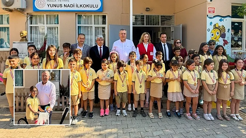 FTSO'dan Fethiye'de Kan Bağışını Teşvik Eden 3 Öğrenciye Bisiklet Hediyesi