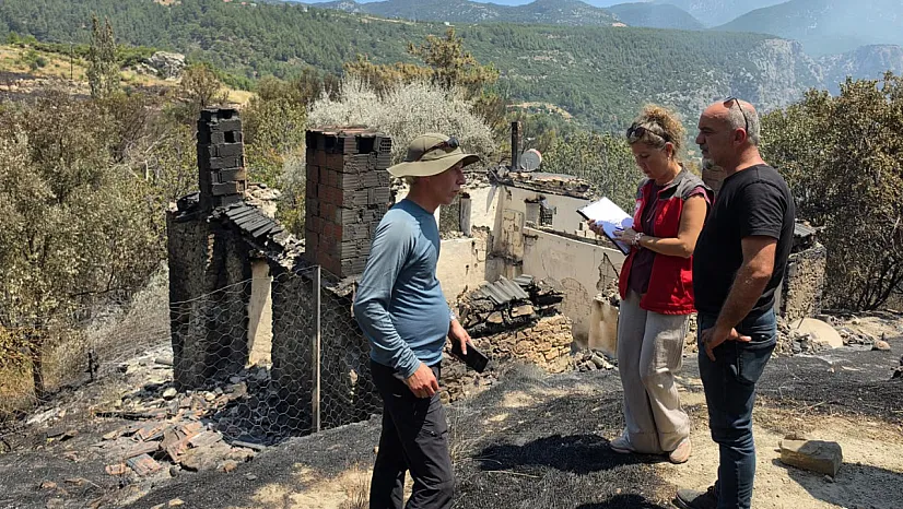 Muğla'da yangından etkilenen üreticiler için hasar tespit çalışmaları sürüyor