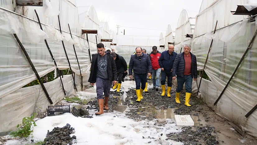 Seydikemer'de fırtınadan zarar gören üreticileri ziyaret ettiler