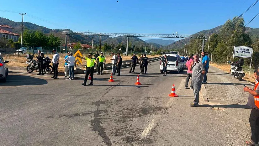Yangın nedeniyle Fethiye–Yeşilüzümlü yolu trafiğe kapatıldı