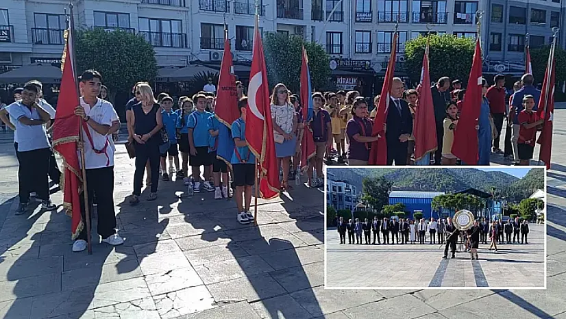 Fethiye'de İlköğretim Haftası çelenk töreniyle başladı