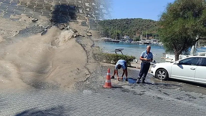 Fethiye'de şebeke suyu arızası yolda çökme riskine neden oldu