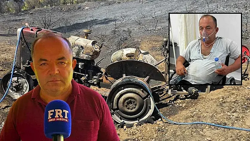Fethiye'de Yangına Müdahale Ederken Alevlerin Arasında Kaldı: Traktörü Yandı