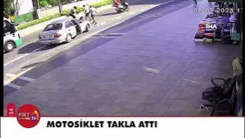 Motosiklet Takla Attı