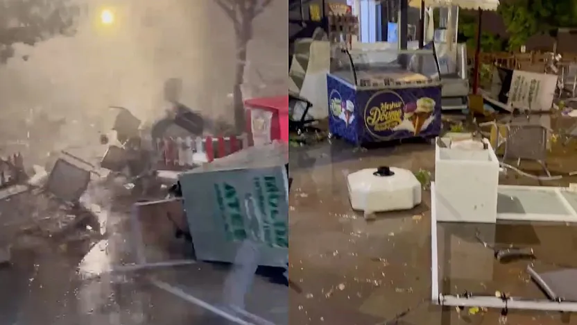 Antalya'da 4 kişinin ölümüne sebep olan hortum, önce seyir terasını yerle bir etmiş