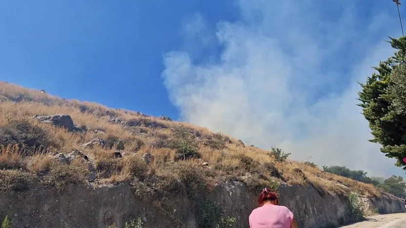 Bodrum'da makilik yangını