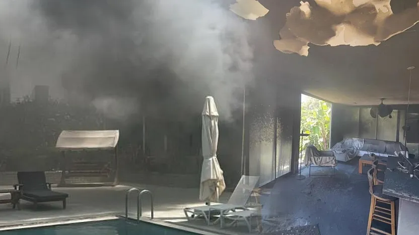 Bodrum'da otel avlusunda çıkan yangın söndürüldü