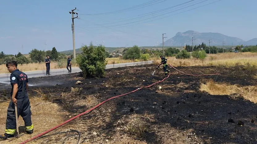 Datça'da kuru ot yangını büyümeden söndürüldü