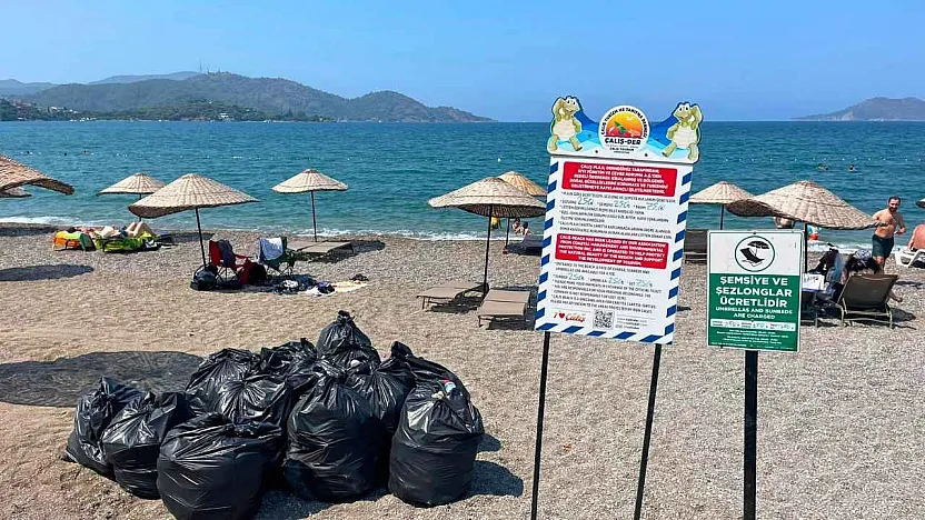 Fethiye Çalış Plajı'nda bir günde toplanan çöp duyarsızlığı gözler önüne serdi