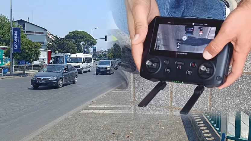 Fethiye'de dron destekli trafik denetimi