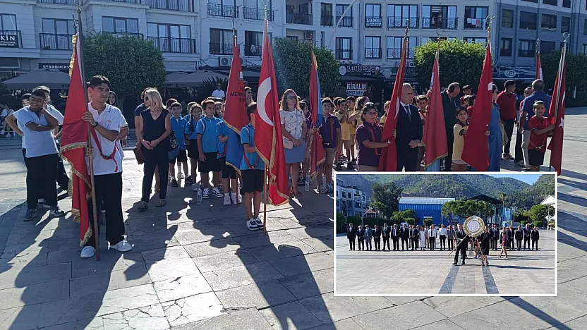 Fethiye'de İlköğretim Haftası çelenk töreniyle başladı