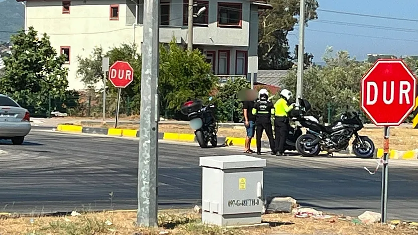 Fethiye'de Karaçulha Hal Kavşağı'nda motosiklet denetimi
