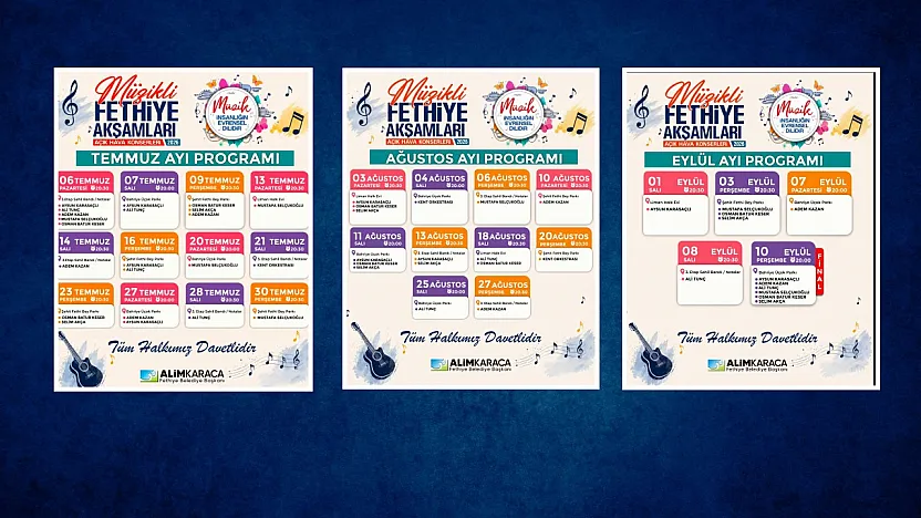 Fethiye'de Ücretsiz Açık Hava Konserleri Başlıyor! İşte 3 Aylık Program