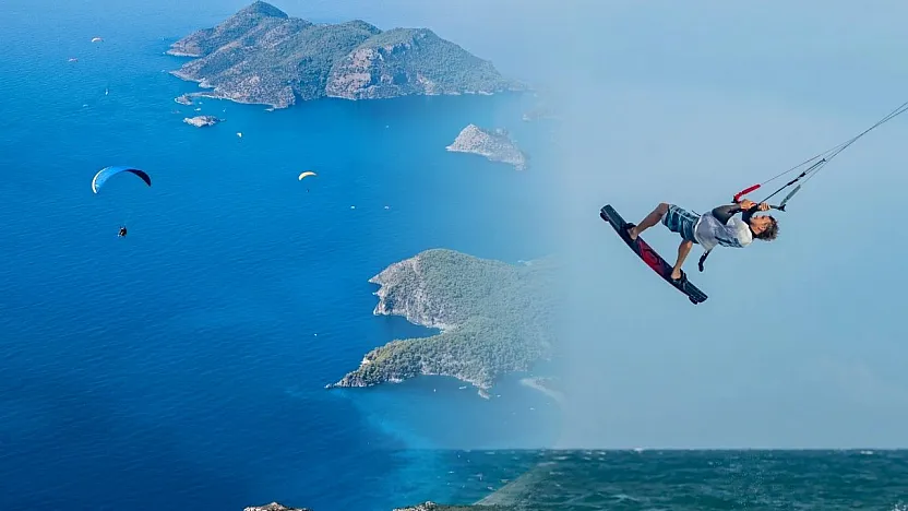 Fethiye'de yamaç paraşütü ve su sporlarına yangın tedbiri