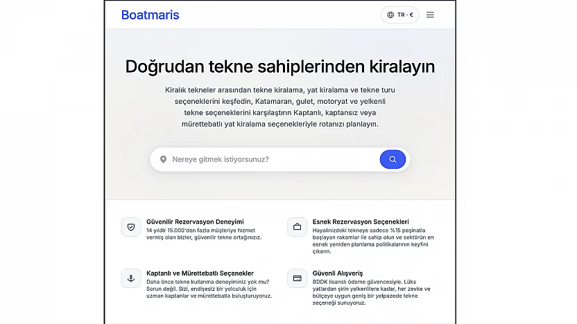 Fethiye Kiralık Tekne sahiplerine yabancı misafir kapısı: Boatmaris.com