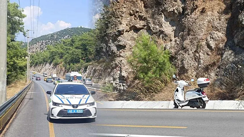 Fethiye-Ölüdeniz yolunda kaza: Kaskının içine arı giren motosikletli yaralandı