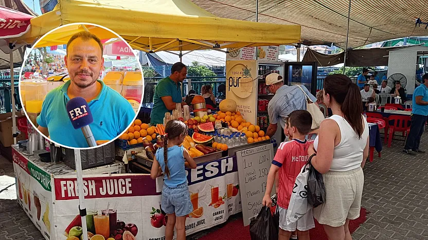 Fethiye Salı Pazarı'nda yaz sıcağına taze meyve suyu molası