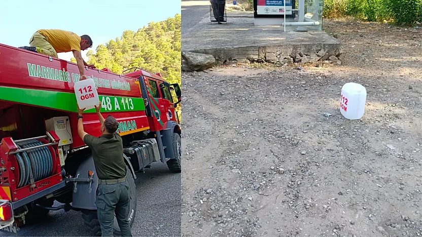 Marmaris'te kritik noktalara ilk müdahale için su bidonu