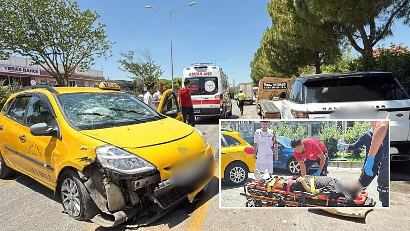 Menteşe'de park halindeki araçlara çarpan taksinin sürücüsü yaralandı