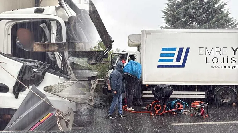 Menteşe'de yağış kazayı beraberinde getirdi, şoför araçta sıkıştı
