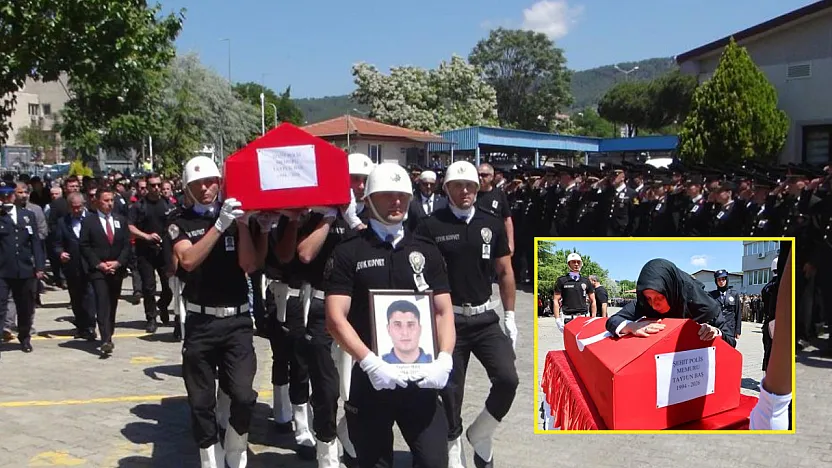 Muğla'da şehit polise eşinden yürekleri dağlayan veda