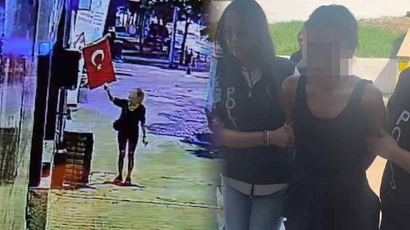 Muğla'da Türk bayrağını yakmaya çalışan kadın adliyeye sevk edildi