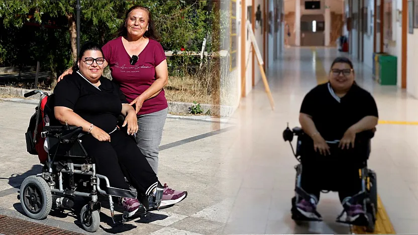 Muğlalı bedensel engelli Yasemin iki bölümü birden bitirerek 'çifte gurur' yaşattı