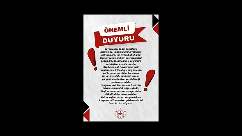 Seydikemer'de araçtan sigara izmariti atan sürücüye ceza