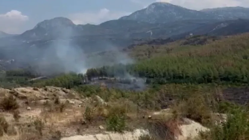 Seydikemer'de yanan alan yeniden alevlendi, endişe edilecek bir durum yok