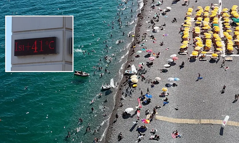 Antalya'da termometreler 41 dereceyi gösterdi, hissedilen sıcaklık bunalttı