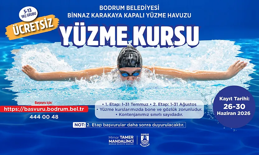 Bodrum Belediyesinden çocuklara ücretsiz yüzme kursu
