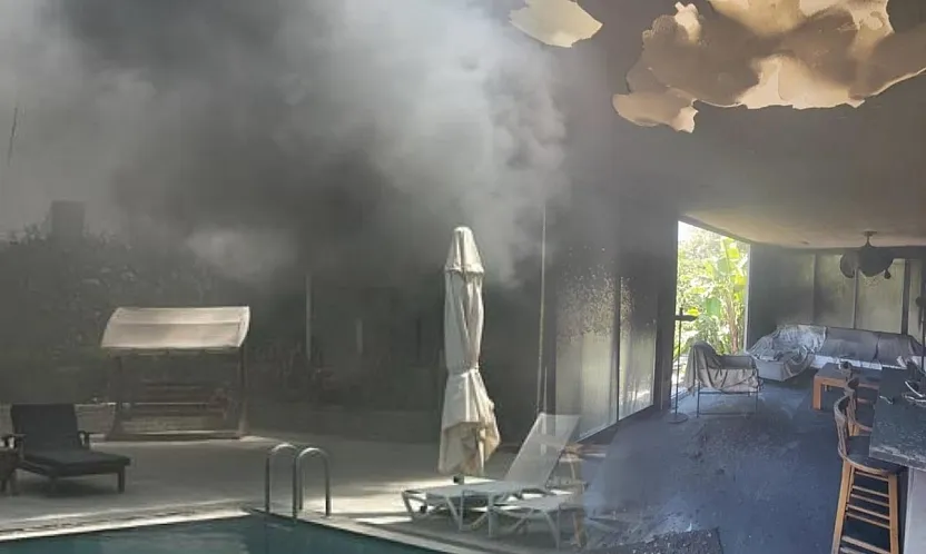 Bodrum'da otel avlusunda çıkan yangın söndürüldü