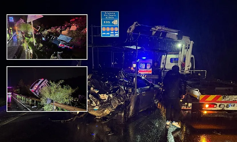 Bodrum'da zincirleme trafik kazası: Karayolu savaş alanına döndü 3 yaralı