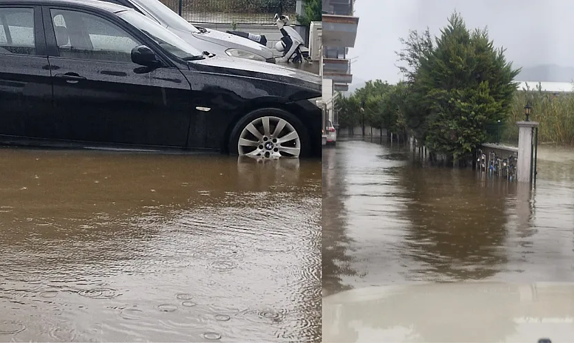 Dalaman'da sağanak yağış yolları göle çevirdi