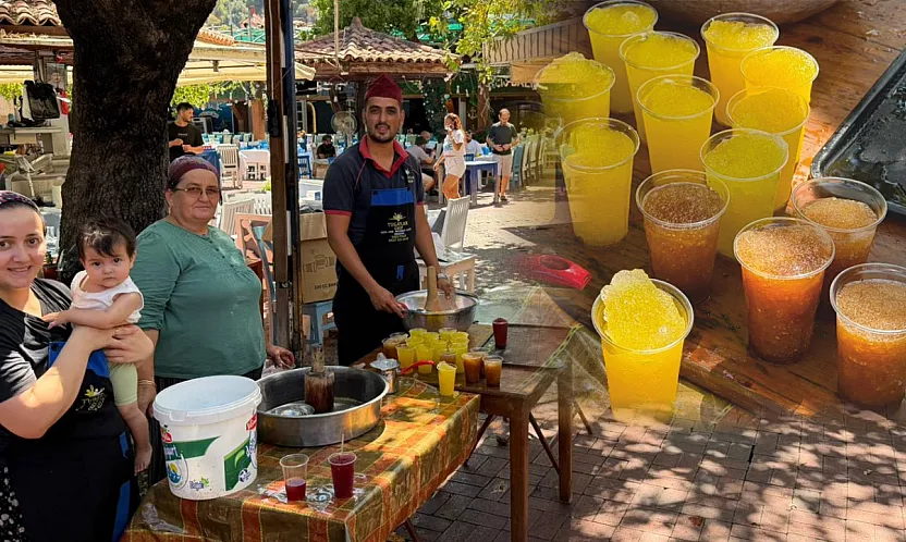 Fethiye Balık Pazarı'nda kar şerbeti ikramı