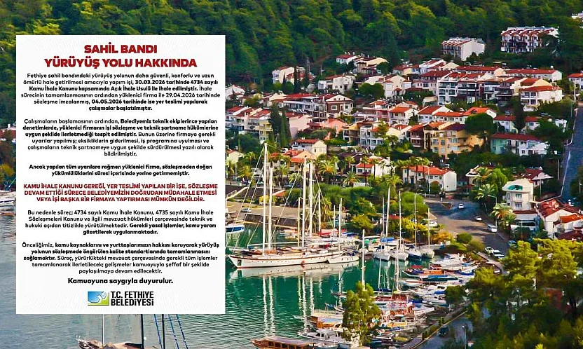 Fethiye Belediyesi'nden Sahil Bandı Yürüyüş Yolu Açıklaması