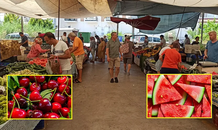 Fethiye Çalış Pazarı'nda güncel fiyatlar: Karpuz 20 TL, Kiraz 100 TL