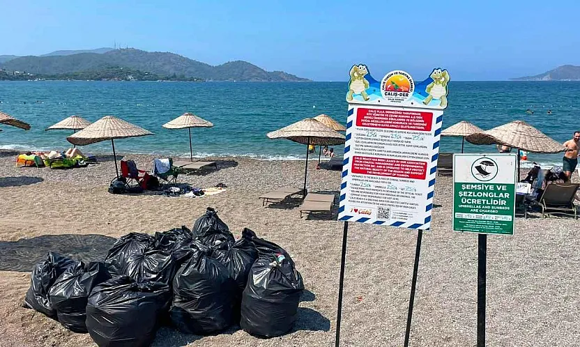 Fethiye Çalış Plajı'nda bir günde toplanan çöp duyarsızlığı gözler önüne serdi
