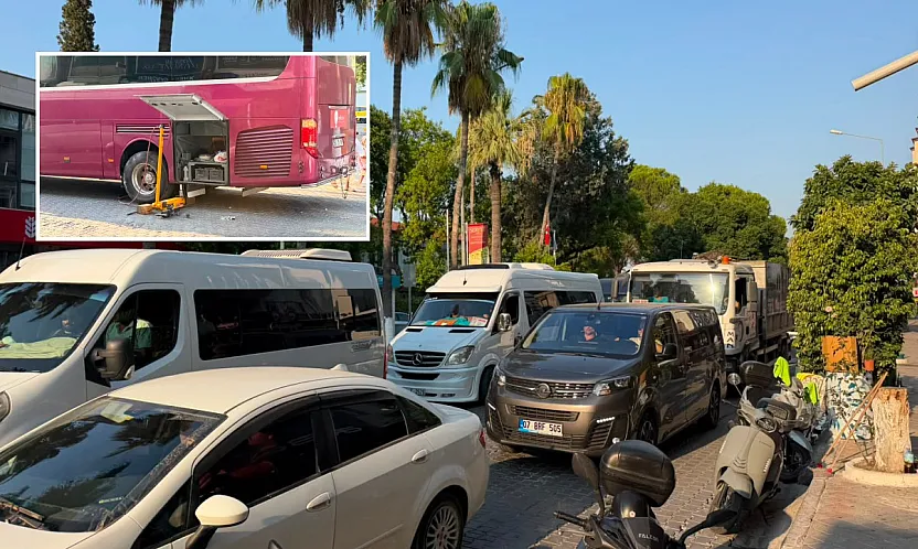 Fethiye Çarşı Caddesi'nde Patlayan Lastik Trafiği Kilitledi
